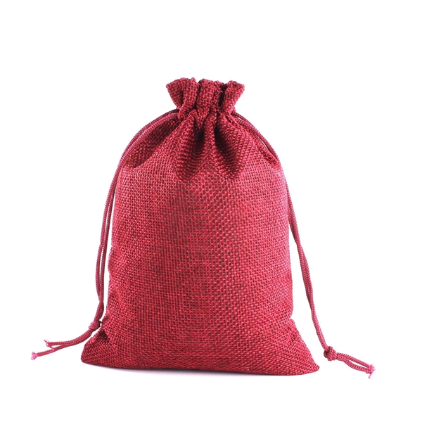 Custom Jute Drawstring Bag - Custom Jute Drawstring Bag - Image 1 of 6