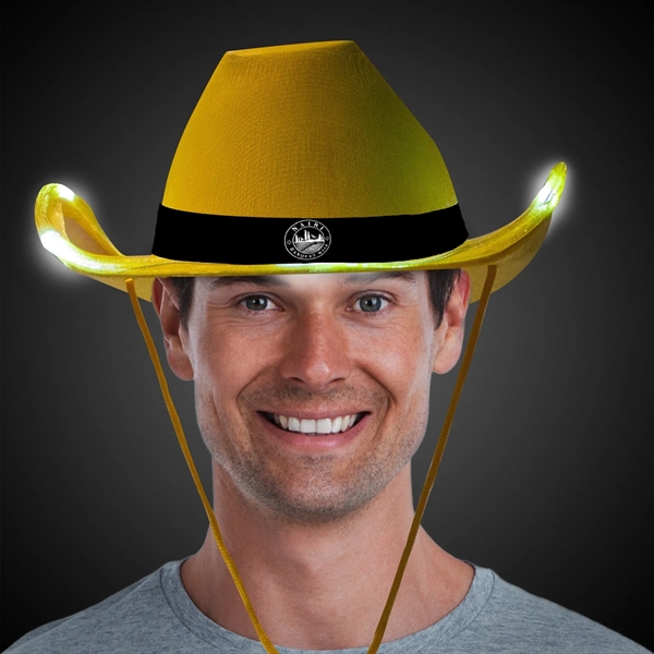 Yellow Iridescent Light Up Cowboy Hat - Yellow Iridescent Light Up Cowboy Hat - Image 1 of 3