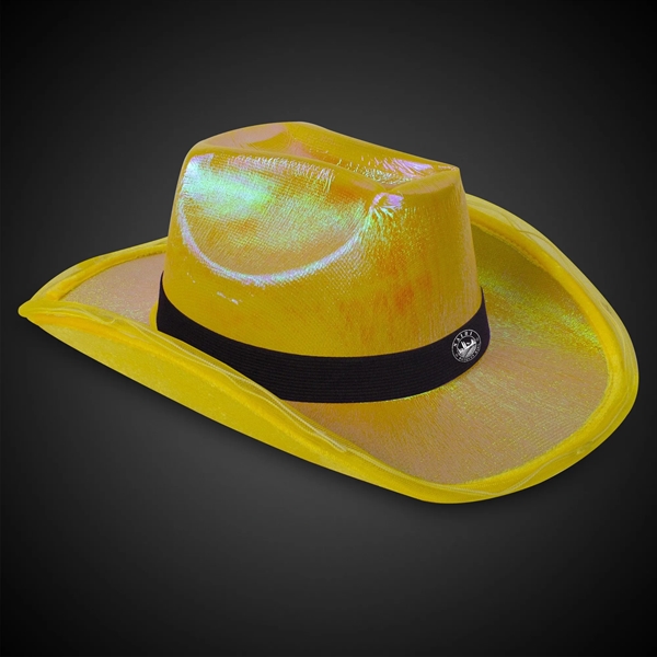 Yellow Iridescent Light Up Cowboy Hat - Yellow Iridescent Light Up Cowboy Hat - Image 2 of 3