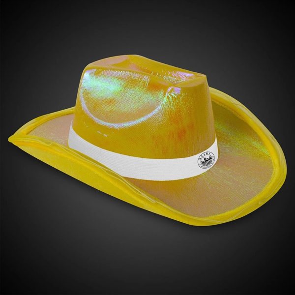 Yellow Iridescent Light Up Cowboy Hat - Yellow Iridescent Light Up Cowboy Hat - Image 3 of 3
