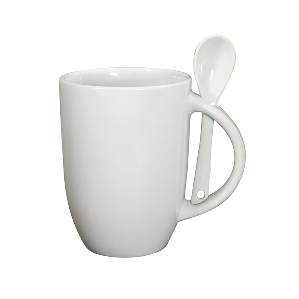 Prime Line 12oz Dapper Ceramic Mug With Spoon - Prime Line 12oz Dapper Ceramic Mug With Spoon - Image 2 of 7