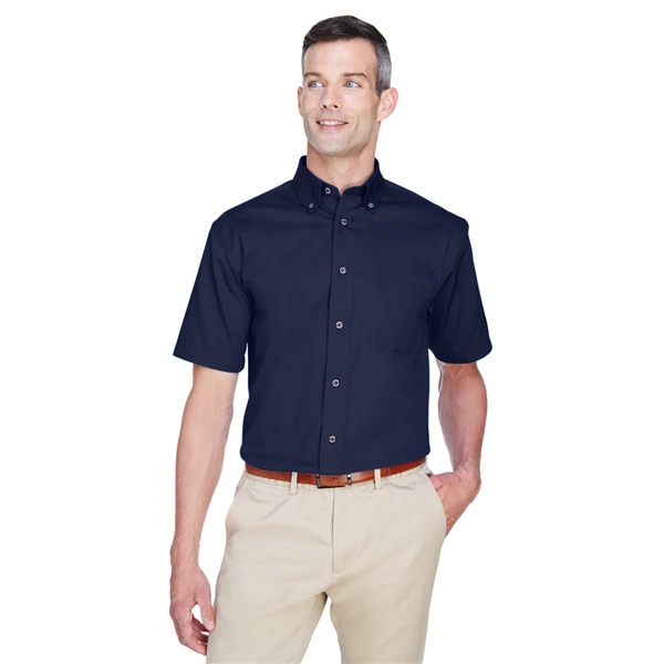 Harriton Men's Easy Blend™ Short-Sleeve Twill Shirt with ... - Harriton Men's Easy Blend™ Short-Sleeve Twill Shirt with ... - Image 18 of 46