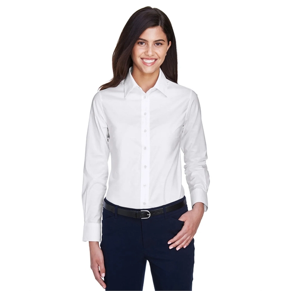 Harriton Ladies' Long-Sleeve Oxford with Stain-Release - Harriton Ladies' Long-Sleeve Oxford with Stain-Release - Image 11 of 34