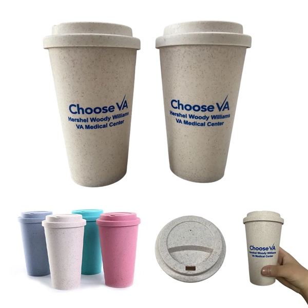 16oz. Wheat Straw Fiber Tumbler W/Lid - 16oz. Wheat Straw Fiber Tumbler W/Lid - Image 0 of 2