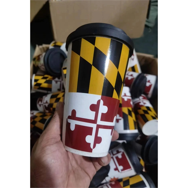 16oz. Wheat Straw Fiber Tumbler W/Lid - 16oz. Wheat Straw Fiber Tumbler W/Lid - Image 2 of 2