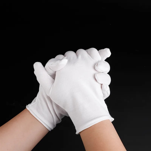 White Cotton Gloves - White Cotton Gloves - Image 2 of 3