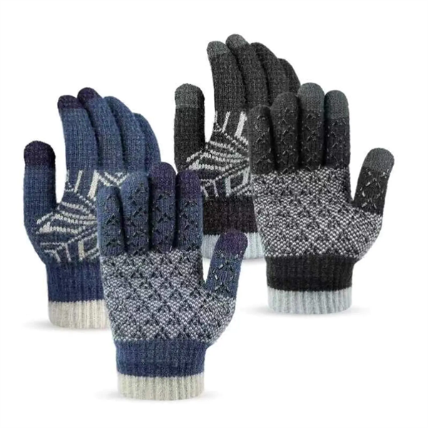 Non-Slip Winter Gloves W/ 3 Finger Touch - Non-Slip Winter Gloves W/ 3 Finger Touch - Image 0 of 3