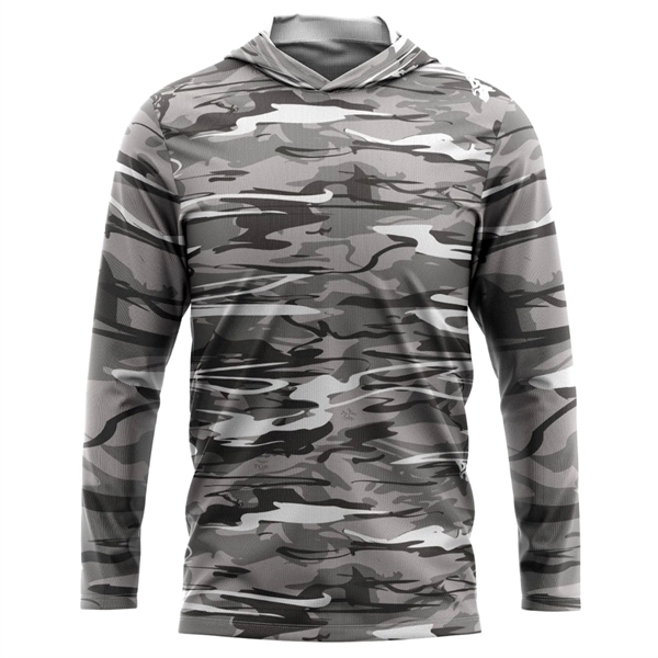 Antler® Men's 4.4 Oz. Polyester Interlock Hooded T-Shirt - Antler® Men's 4.4 Oz. Polyester Interlock Hooded T-Shirt - Image 1 of 2