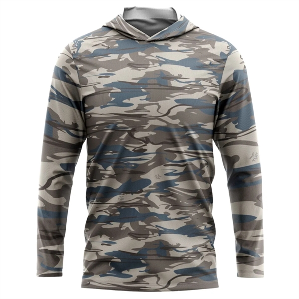 Antler® Men's 4.4 Oz. Polyester Interlock Hooded T-Shirt - Antler® Men's 4.4 Oz. Polyester Interlock Hooded T-Shirt - Image 2 of 2