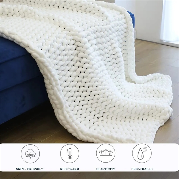 Chunky Knit Throw Blanket - Chunky Knit Throw Blanket - Image 3 of 3