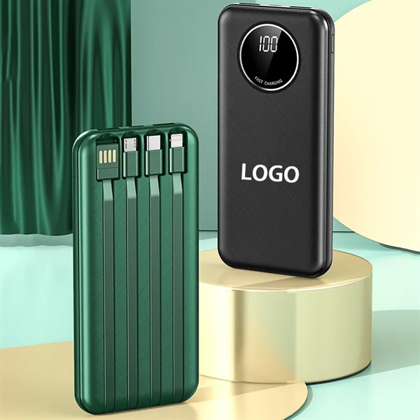 20000mAh Power Bank with Cables and Display - 20000mAh Power Bank with Cables and Display - Image 2 of 5