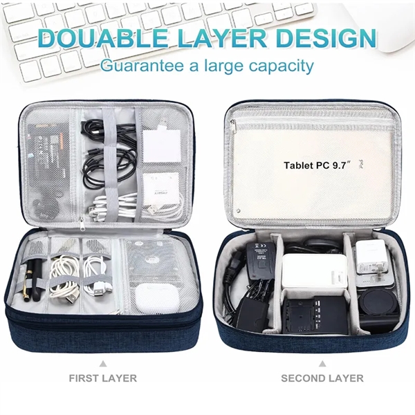 Double Layers Electronics Travel Organizer - Double Layers Electronics Travel Organizer - Image 2 of 4