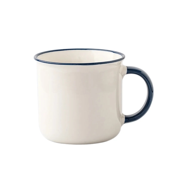 11Oz Ceramic Coffee Mug With Colored Rim & Handle - 11Oz Ceramic Coffee Mug With Colored Rim & Handle - Image 3 of 7