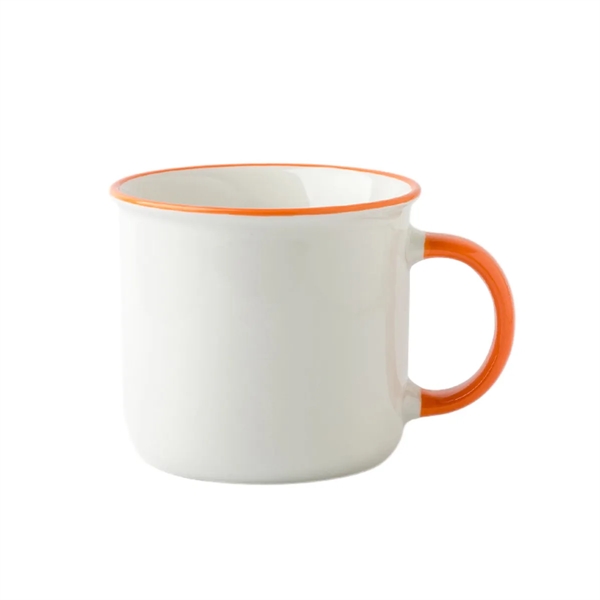 11Oz Ceramic Coffee Mug With Colored Rim & Handle - 11Oz Ceramic Coffee Mug With Colored Rim & Handle - Image 4 of 7