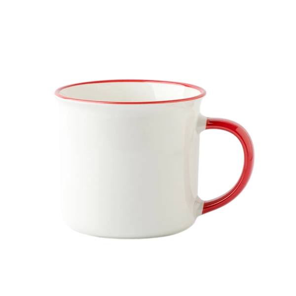 11Oz Ceramic Coffee Mug With Colored Rim & Handle - 11Oz Ceramic Coffee Mug With Colored Rim & Handle - Image 5 of 7