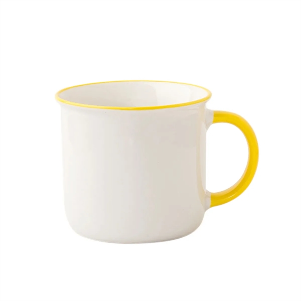 11Oz Ceramic Coffee Mug With Colored Rim & Handle - 11Oz Ceramic Coffee Mug With Colored Rim & Handle - Image 6 of 7