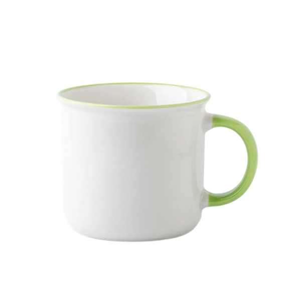 11Oz Ceramic Coffee Mug With Colored Rim & Handle - 11Oz Ceramic Coffee Mug With Colored Rim & Handle - Image 7 of 7