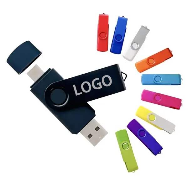 USB3.0 Interface+Type C 8GB-128GB Rotating Flash Drive - USB3.0 Interface+Type C 8GB-128GB Rotating Flash Drive - Image 1 of 5
