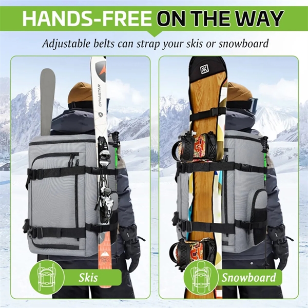 60L Large Capacity 900D Waterproof Ski Boot Bag Backpack - 60L Large Capacity 900D Waterproof Ski Boot Bag Backpack - Image 2 of 6