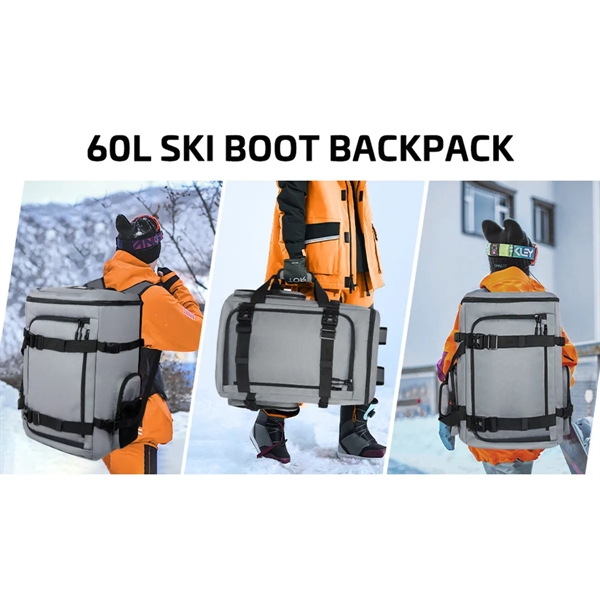 60L Large Capacity 900D Waterproof Ski Boot Bag Backpack - 60L Large Capacity 900D Waterproof Ski Boot Bag Backpack - Image 4 of 6
