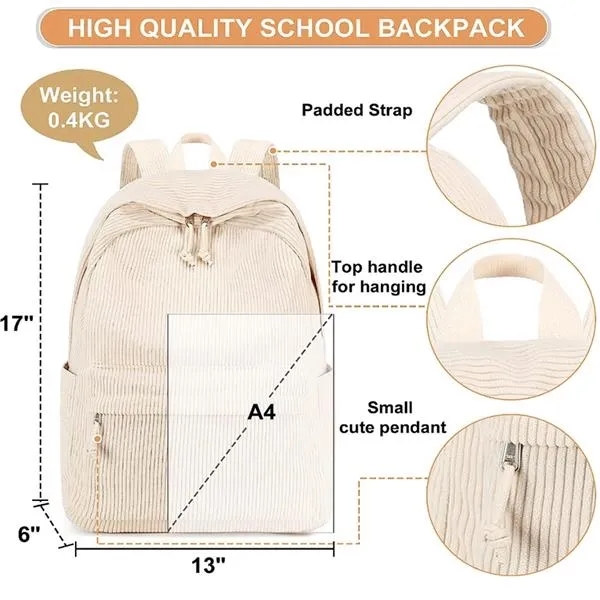 Large Corduroy Bookbag - Large Corduroy Bookbag - Image 1 of 3