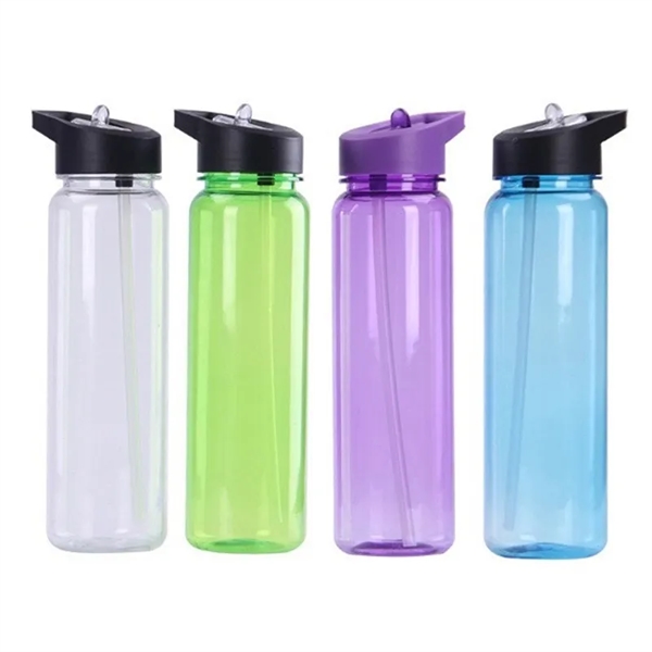 Clear Water Bottle With Flip Carry Lid - Clear Water Bottle With Flip Carry Lid - Image 0 of 3