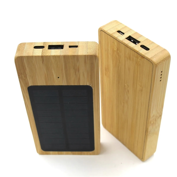 In Stock 10000mah Portable Bamboo Solar Power Bank - In Stock 10000mah Portable Bamboo Solar Power Bank - Image 3 of 4