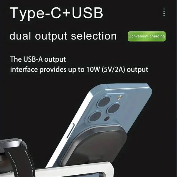 5 in 1 Fast Wireless Charger Stand Magnetic Charging Station - 5 in 1 Fast Wireless Charger Stand Magnetic Charging Station - Image 3 of 7