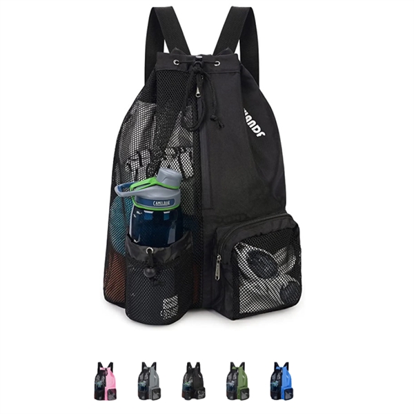 Swim Mesh Drawstring Backpack - Swim Mesh Drawstring Backpack - Image 0 of 3