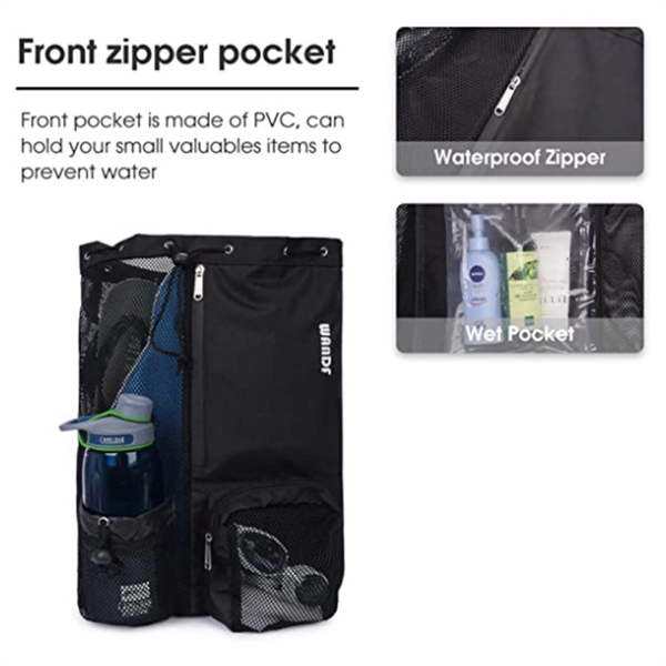 Swim Mesh Drawstring Backpack - Swim Mesh Drawstring Backpack - Image 1 of 3