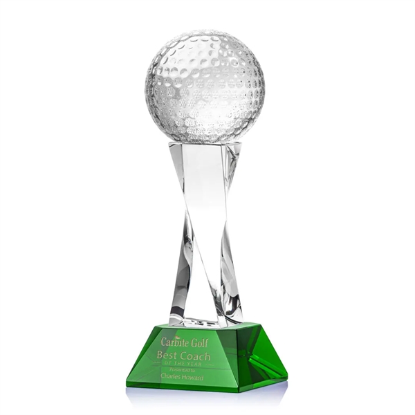 Golf Ball Award on Langport Base - Green - Golf Ball Award on Langport Base - Green - Image 0 of 1