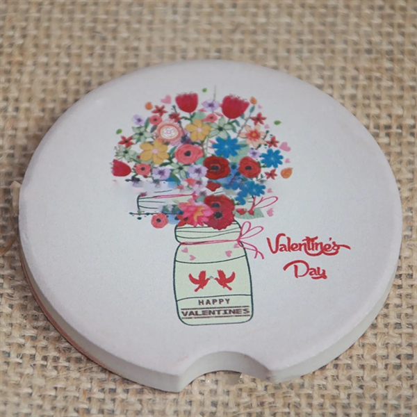 Portable Absorbent Car Coaster With Cork - Portable Absorbent Car Coaster With Cork - Image 1 of 1