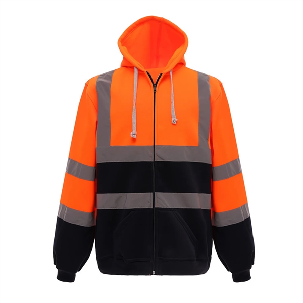Hi Viz Reflective Safety Fleece Hoodie - Hi Viz Reflective Safety Fleece Hoodie - Image 2 of 7