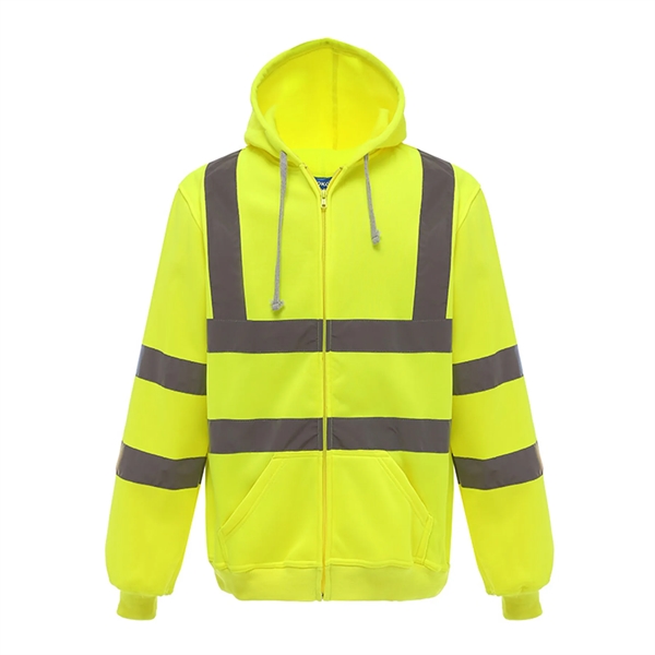 Hi Viz Reflective Safety Fleece Hoodie - Hi Viz Reflective Safety Fleece Hoodie - Image 3 of 7