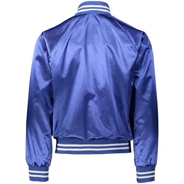 Augusta Sportswear Unisex Striped Trim Satin Baseball Jacket - Augusta Sportswear Unisex Striped Trim Satin Baseball Jacket - Image 5 of 26