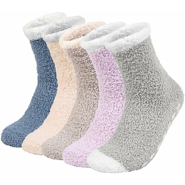 Fuzzy Winter Warm Soft Slipper Non Slip Grip Cozy Sleep Sock - Fuzzy Winter Warm Soft Slipper Non Slip Grip Cozy Sleep Sock - Image 0 of 2