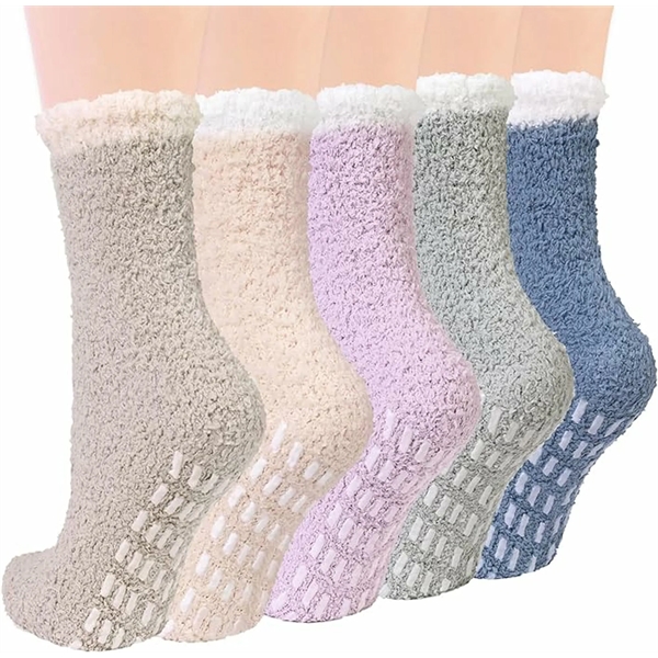 Fuzzy Winter Warm Soft Slipper Non Slip Grip Cozy Sleep Sock - Fuzzy Winter Warm Soft Slipper Non Slip Grip Cozy Sleep Sock - Image 1 of 2