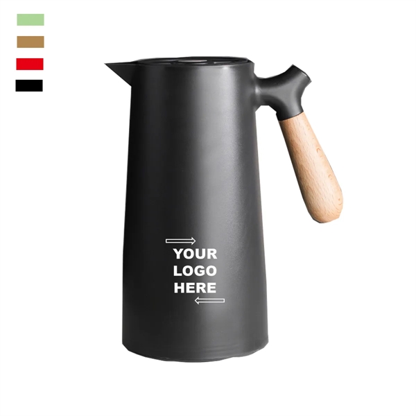 1L Insulated Kettle with Wooden Handle - 1L Insulated Kettle with Wooden Handle - Image 0 of 4