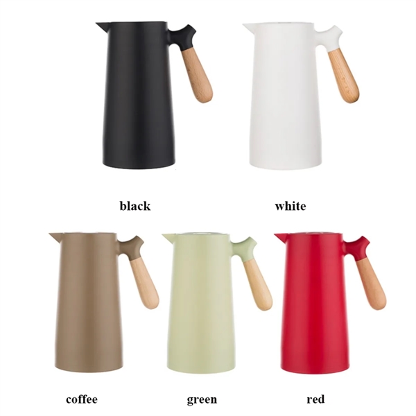 1L Insulated Kettle with Wooden Handle - 1L Insulated Kettle with Wooden Handle - Image 1 of 4