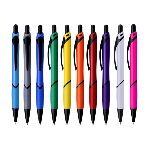 Sance Ballpoint Pen W/ Rubber Grip & Clip - Sance Ballpoint Pen W/ Rubber Grip & Clip - Image 0 of 10