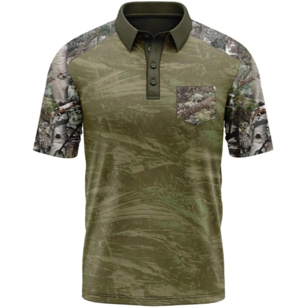 Mossy Oak® Men's 4.4 Oz. Polyester Interlock Polo w/ Pocket - Mossy Oak® Men's 4.4 Oz. Polyester Interlock Polo w/ Pocket - Image 1 of 1