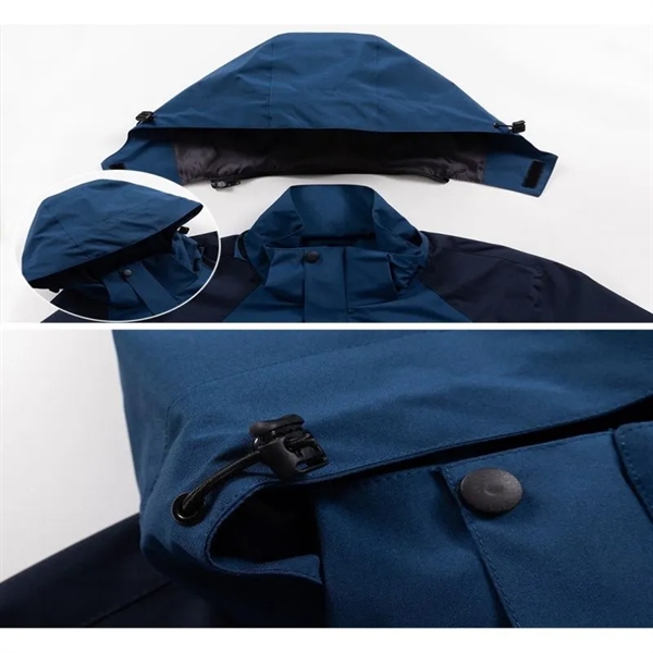 Winter Jacket Waterproof Rain Coat with Hood - Winter Jacket Waterproof Rain Coat with Hood - Image 2 of 4