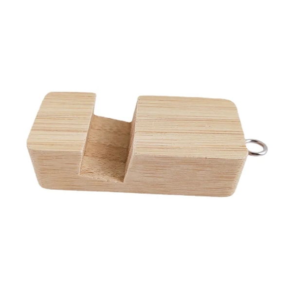 Bamboo Phone Stand Keychain Block - Bamboo Phone Stand Keychain Block - Image 1 of 4