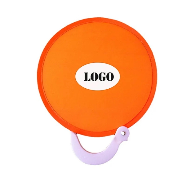 Round Fold Up Handle Held Fan - Round Fold Up Handle Held Fan - Image 1 of 7