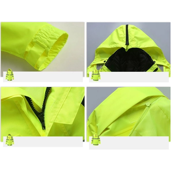 Winter Safety Jacket Reflective Raincoat 5 in 1 High Vis - Winter Safety Jacket Reflective Raincoat 5 in 1 High Vis - Image 5 of 7