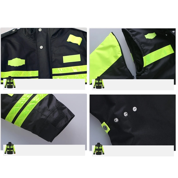 Winter Safety Jacket Reflective Raincoat 5 in 1 High Vis - Winter Safety Jacket Reflective Raincoat 5 in 1 High Vis - Image 6 of 7