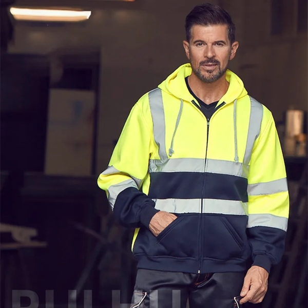 Reflective Strip Hoodie Road Work High visibility Jacket - Reflective Strip Hoodie Road Work High visibility Jacket - Image 3 of 3