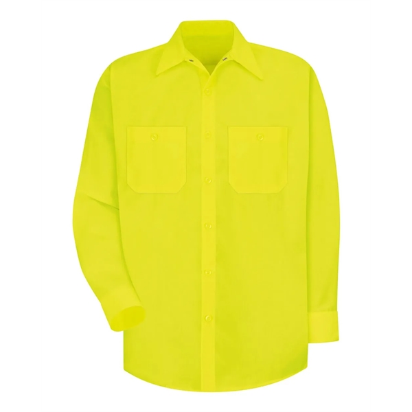 Red Kap Enhanced Visibility Long Sleeve Work Shirt - Red Kap Enhanced Visibility Long Sleeve Work Shirt - Image 2 of 3
