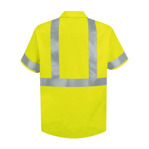 Red Kap High Visibility Safety Short Sleeve Work Shirt - Red Kap High Visibility Safety Short Sleeve Work Shirt - Image 9 of 9