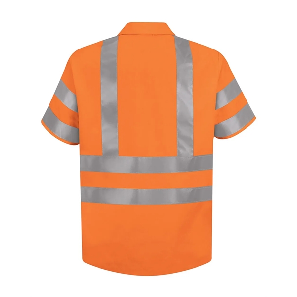 Red Kap High Visibility Safety Short Sleeve Work Shirt - Red Kap High Visibility Safety Short Sleeve Work Shirt - Image 5 of 9